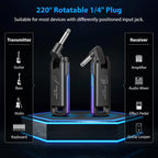 LEKATO Wireless Guitar System UHF Wireless Guitar Transmitter Receiver Rechargeable Audio Wireless Guitar Transmitter and Receiver with 70 Channels Wireless for Guitar Bass Electric Instruments (Blue)