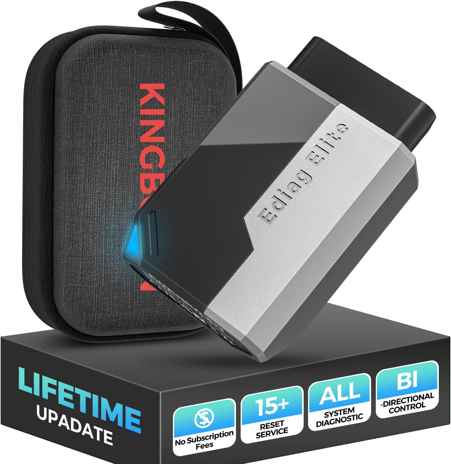 KINGBOLEN Ediag Elite OBD2 Scanner Bluetooth, Bi-Directional Control Scanner All System Diagnostic Tool for iOS & Android, 15+ Hot Reset, CANFD Protocol, FCA AutoAuth, No Subscriptions Lifetime Update