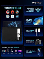 UPERFECT Portable Monitor 18.5-inch 120HZ 100% sRGB 1080P w/VESA & Stand 180° Adjustable Ultra-Slim & Lightweight Frameless FHD FreeSync IPS HDR Gaming Display, Travel Second Monitor for Laptop