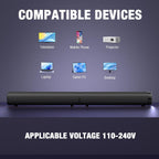 Sound Bar, 100W Sound Bar for Smart TV, Bluetooth 5.3 Soundbar, 2 in 1 Detachable Home Speaker Bass Effect, Home Theater Surround Sound, ARC/Optical/AUX/USB Connections, for TV/PC/Projectors