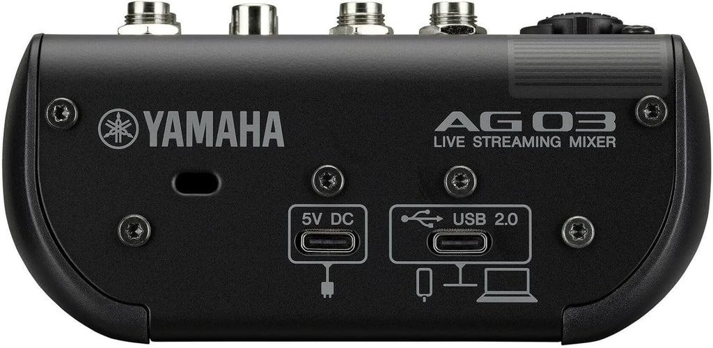 Yamaha AG03MK2 Black 6-Channel Live Streaming Loopback Mixer/USB Interface with Steinberg Software Suite