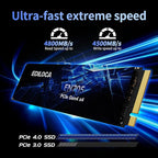 2TB SSD NVMe M.2 2280 PCIe Gen4 x4 Internal Solid State Drive - Up to 4800MB/s, 2TB SSD PS5 Dynamic SLC Cache, PS5 Compatible for Gaming PC Laptop(EN705)
