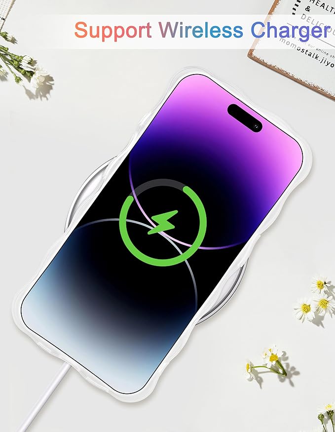 Jusy Compatible with iPhone 12 Pro Max, Colorful Retro Oil Painting Printed Flower Laser Glossy Pattern Cute Curly Wave Phone Case Soft TPU Cover for Girly Women - Pink Rose