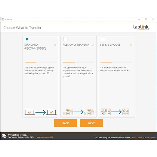 LAPLINK Easy Transfer Cable for Windows, Includes PCmover Express Software and USB 2.0 PC to PC Cable, Single Use License, Transfers Files, Settings, and User Profiles. Compatible with Windows 11