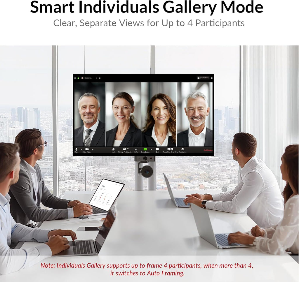 4K Conference Room Camera System, AI Auto-Tracking PTZ Camera 3x Optical/5x Digital Zoom with Bluetooth Speakerphone Set, 120° Wide-Angle, 16-Foot Mic Pickup, for Zoom YouTube Teams OBS and More