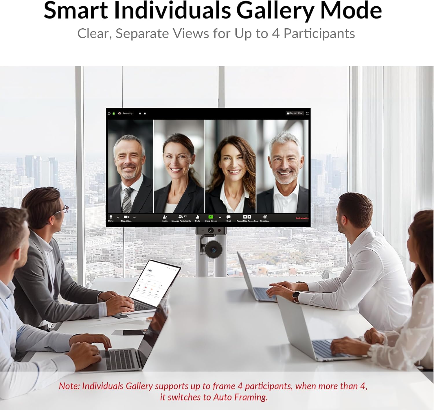 4K Conference Room Camera System, AI Auto-Tracking PTZ Camera 3x Optical/5x Digital Zoom with Bluetooth Speakerphone Set, 120° Wide-Angle, 16-Foot Mic Pickup, for Zoom YouTube Teams OBS and More