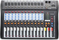 12 Channel Audio Mixer, DJ Soundboard Sound Mixer Console with Xlr, Line Inputs & 48V Phantom Power, Studio Audio Mixer KTV Sound Mixing Console for Professional and Beginners (12-Channel)