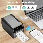 Makeid D50 Industrial Label Printer, Desktop Label Maker 2" Print Head, Mobile APP & PC Editor Compatible, 2600mAh Li-ion Battery, Come with 1.97" W x 26.24ft L Label Heavy-Duty Labeler for Job Sites