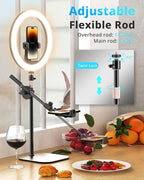 UBeesize 12" Desk Ring Light with Stand and Phone Holder, Overhead Phone Mount for Video Recording, Zoom Meeting, Live Streaming, Tiktok, YouTube，Compatible with iPhone, Android, Cameras
