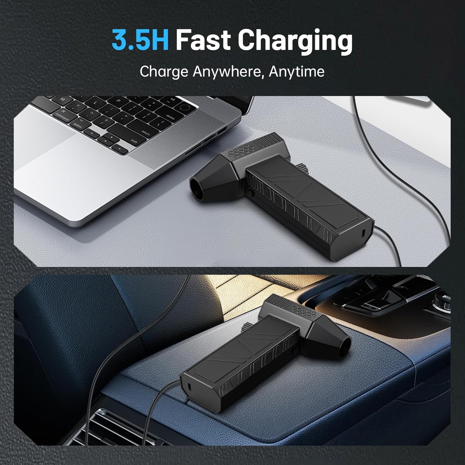 Compressed Air Duster, 130000RPM Super Power Cordless Air Duster Replace Compressed air can Gear Adjustable Mini Blower Dust Blower for Computer Keyboard House Outdoor and Car