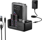 M.2 NVMe & SATA SSD/HDD Hard Drive Docking Station, ICY BOX USB-C 10Gbps NVMe Cloner&Reader, TripleBay Hard Drive cloner for 2.5"/3.5" SSD&HDD Hard Drives, Offline Cloning, Tool-Free (3 Bay)