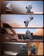 SUPERONE 3-in-1 Car Phone Holder [Strongest Suction Cup & Clip] 360° Adjustable Car Phone Mount for Dash/Vent/Windshield, Phone Holders for Your Car Accessories for iPhone 16/15/14/13 Samsung Android