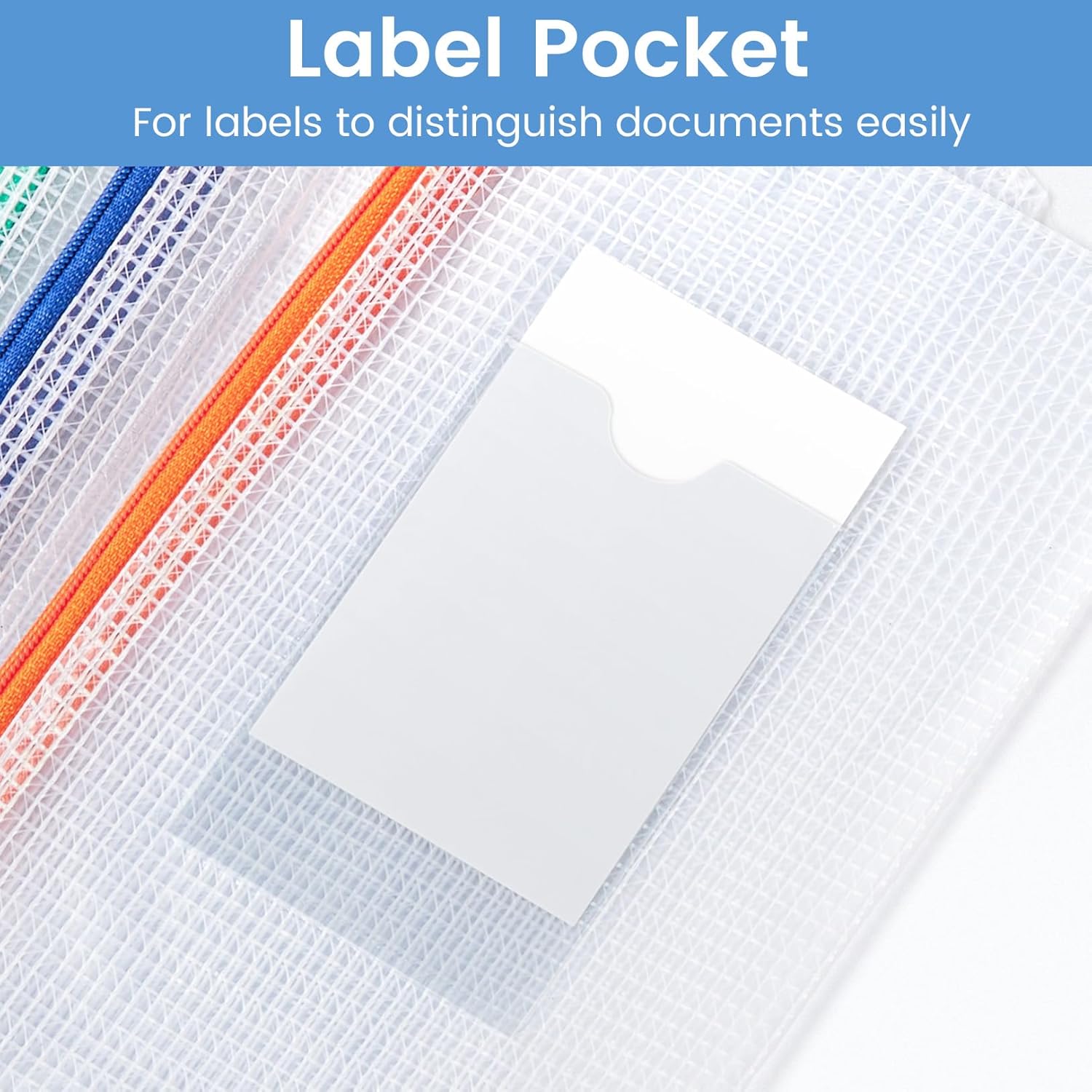 Sooez 24 Pack Mesh Zipper Pouch Bags with Label Pocket, A5 (9.4×6.8 in) Small Pencil Case Pouch for Organizing, Clear Plastic Pencil Pouches Bulk for School Supplies Storage, Money Envelopes for Cash
