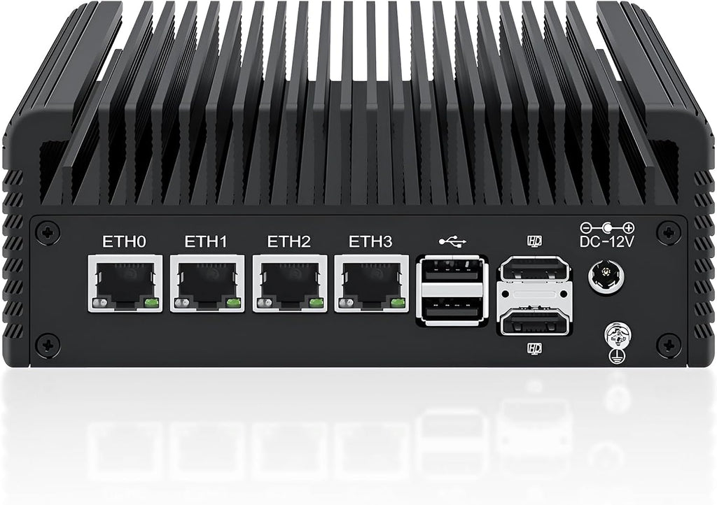 Firewall Micro Appliance Core N150,4xi226-V 2.5G Fanless Mini PC,DDR5,2*NVMe 2*SATA,6*USB,2*HDMI,Type-C,DP,Firewall Mini PC NAS Server