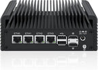 Firewall Micro Appliance Core N150,4xi226-V 2.5G Fanless Mini PC,DDR5,2*NVMe 2*SATA,6*USB,2*HDMI,Type-C,DP,Firewall Mini PC NAS Server