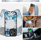 AIGOMARA Magnetic Case for iPhone 15 Pro [Compatible with MagSafe] Blue Shell Starfish Ocean Holiday Collage for Women Girls Men Soft TPU Bumper Hack PC Back Heavy Duty Protective Slim Cover