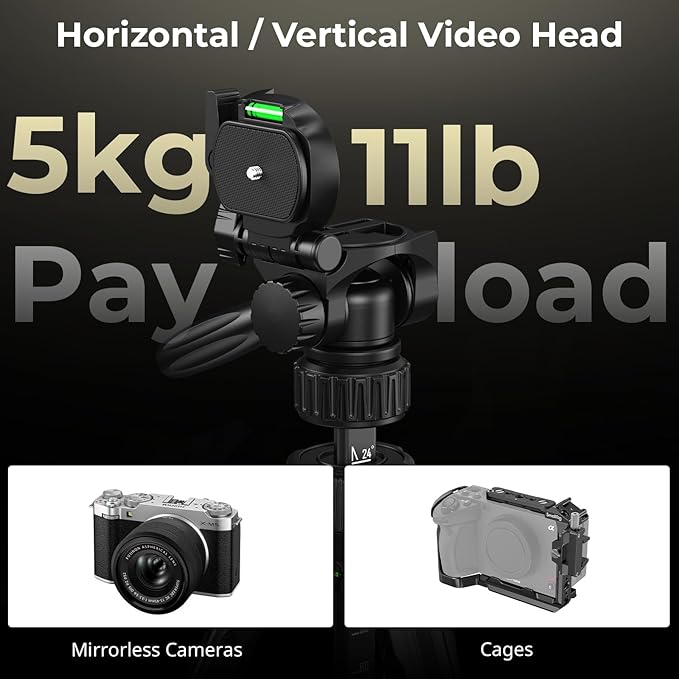 SmallRig 71" Camera Tripod Stand AP-21, Travel Tripod for iPhone, Camera and Smartphone Live Streaming Vlog, Portable Photo Tripods with Quick-Flip Lock Legs, Max Load 11lb