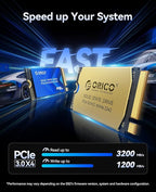 ORICO M.2 2242 NVMe SSD 256GB, PCIe 3.0 with 3200MB/s Read Speed, TLC NAND, Copper Heatsink for Laptops, Mini PCs, IoT Devices, and DIY External Drives - J10-2242