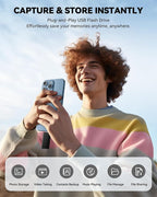 MFi Certified 256GB Flash Drive for iPhone iPad, Photo Stick for External Memory Storage, Easily Back Up and Save Photos Videos, USB Memory Stick Thumb Drive for iPhone/iPad/Android/PC (Black, 256GB)