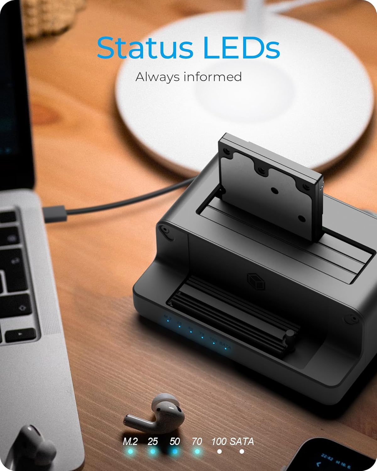 M.2 NVMe & SATA SSD/HDD Hard Drive Docking Station, ICY BOX USB-C 10Gbps M.2 NVMe&SATA Cloner&Reader, Dual Bay Hard Drive cloner for 2.5"/3.5" SSD&HDD Hard Drives, 2 Way Offline Cloning Clone Station