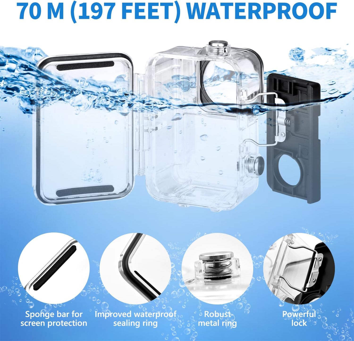 Accessories Kit for DJI Osmo Action 5 Pro/4/3 Black, SGIP Waterproof Protective Cover Housing Bike Mount Selfie Stick, Accessory Set