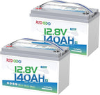 Redodo Smart Bluetooth 12V 140Ah LiFePO4 Battery, Group31 Lithium Battery, 10 Years Lifetime, 150A BMS, Real-Time Monitoring, Perfect for RVs, Marine, Boat, Solar and Off Grid 2 Pack