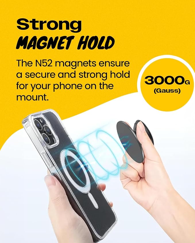 3 in 1 Magnetic Umbrella Sunshade Collapsible Expandable Phone Grip & Stand - Elegant Magsafe Compatible Phone Holder for Secure Grip and Hands-Free Viewing (Yellow)