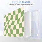 Case for MacBook Pro 13 inch with/Without Touch Bar (2016-2022, M2 A2338 M1 A2289 A2251 A2159 A1989 A1706 A1708), Hard Shell + Keyboard Cover + Dust Plug, Green Checkered