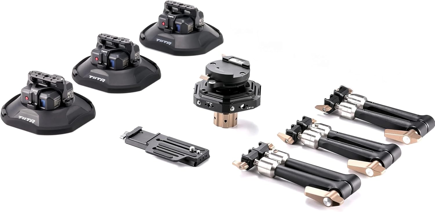 Tilta Hydra Articulating Car Mounting System with Suction Cups | Supports 75mm & 100mm Tripod Heads | Heavy Duty | Mount via Manfrotto & Arca | Stable & Secure (Electronic Suction Cups)