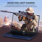 NIMO 15.6" IPS FHD-Gaming-Laptop, 6 Cores AMD Ryzen 5 6600H 32GB DDR5 RAM 1TB SSD (Beat i7-1165G7 up to 4.5GHz) 660M 6nm GPU-Computer with 100W Type-C Backlit Keyboard, Fingerprint