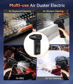 Compressed Air Duster, 360000 RPM Electric Air Duster, Rechargeable Cordless Air Blower Power Turbo Fan,5 Gears Adjustable Jet Dry Blower Replace Air Can for Keyboard Computer Car Outdoor Home
