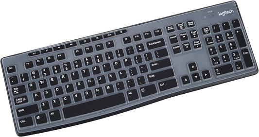 Keyboard Cover for Logitech MK295 MK270 MK200 K270 Wireless Keyboard, Logitech MK370 MK270 MK200 K270 Keyboard Skin Protector - Black