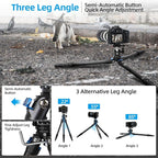 SIRUI Carbon Fiber Travel Tripod - Lightweight Only 0.93kg，Compact Tripod with 360° Panorama Ball Head Quick Release Plate, Max Height 50.2", Max Load 6kg for Camera, DSLR