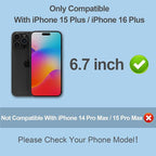 Compatible for iPhone 15 Plus/iPhone 16 Plus Privacy Screen Protector Tempered Glass 6.7 Inch, Purple Gradient Anti Spy Anti Blue Light HD Easy Installation