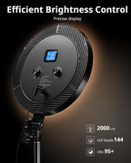 UBeesize Professional Ring Light with Stand, Phone Holder & Remote – 6500K Full-Screen LED Lighting for Makeup, Photography, Studio, Barber, and Live Streaming