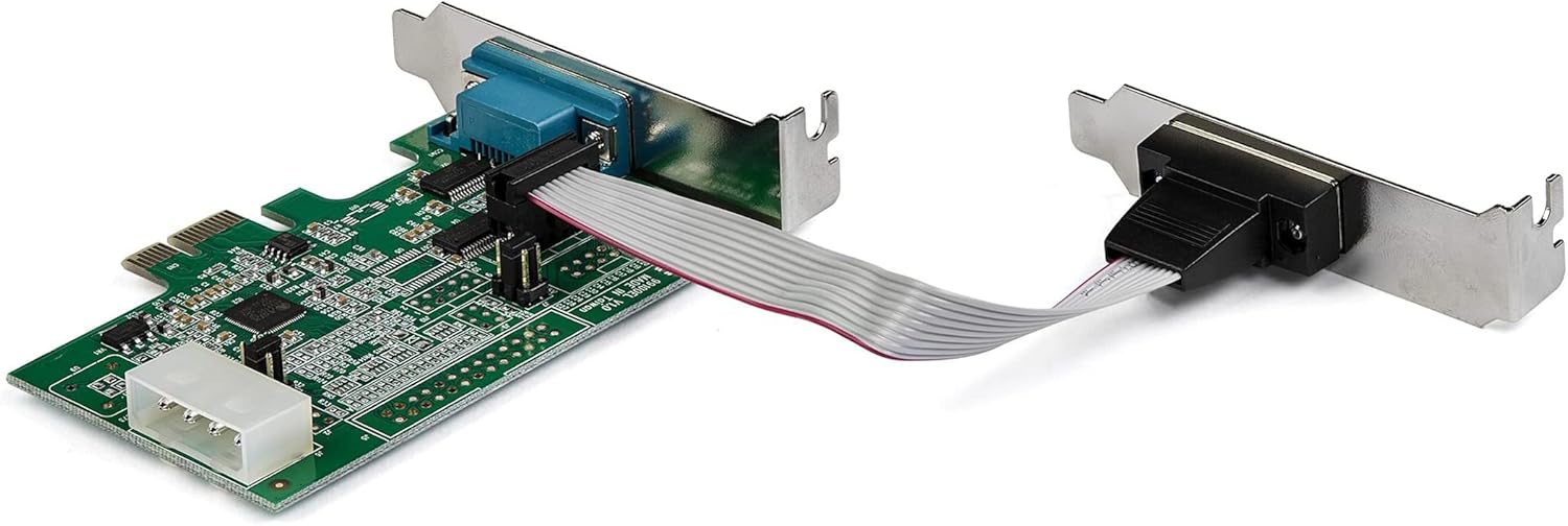 StarTech.com 2-port PCI Express RS232 Serial Adapter Card - PCIe RS232 Serial Host Controller Card - PCIe to Serial DB9 - 16950 UART - Low Profile Expansion Card - Windows & Linux , TAA (PEX2S953LP)