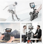 NEEWER Universal Camera Cage & Top Handle with 3/8" ARRI Locating Pins Kit, Video Rig Camera Stabilizer with Arca Type Base, Dual Handgrips, Compatible with SmallRig Accessories, CA016T