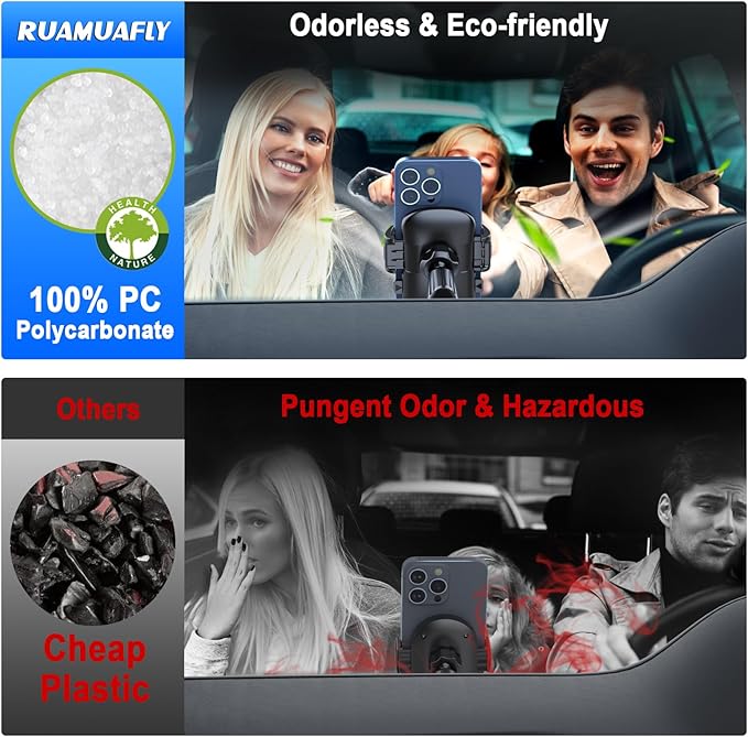 [2025 NEW] Car Phone Holder for Horizontal/Vertical Vent [Upgraded Metal Hook Clip] [Wider Clamp & Fit Thicker Case]Universal Cellphone Stand Car Mount Cradle for iPhone 16 Pro Max 15 14 13 SE Android