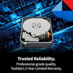 Toshiba X300 PRO 22TB High Workload Performance for Creative Professionals 3.5-Inch Internal Hard Drive – Up to 300 TB/Year Workload Rate CMR SATA 6 Gb/s 7200 RPM 512 MB Cache - HDWR62CXZSTB