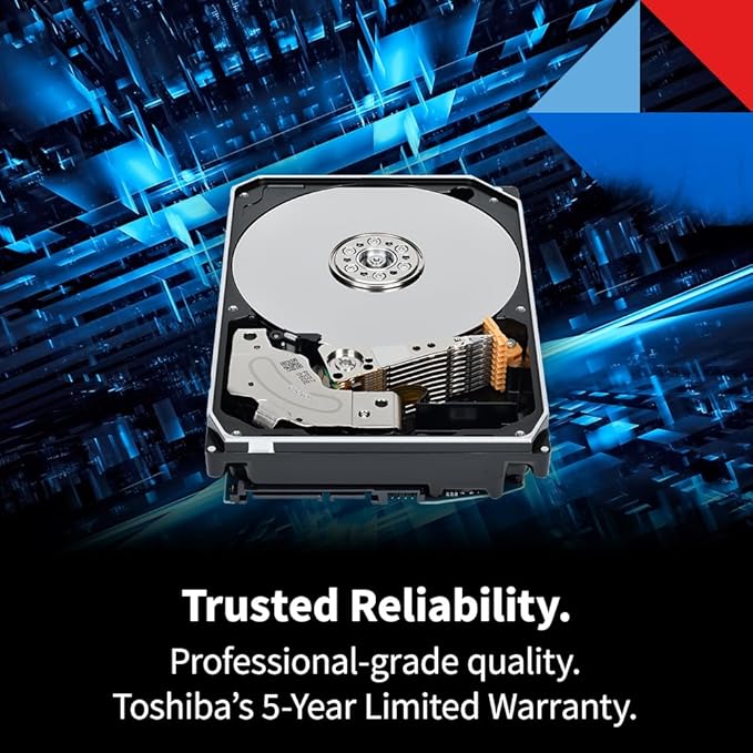 Toshiba X300 PRO 8TB High Workload Performance for Creative Professionals 3.5-Inch Internal Hard Drive – Up to 300 TB/Year Workload Rate CMR SATA 6 GB/s 7200 RPM 512 MB Cache - HDWR780XZSTB
