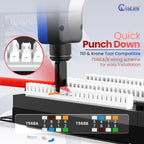 NewYork Cables 48 Port Cat6 Patch Panel – 10Gb Ethernet, 2U Rackmount 19-Inch, Color-Coded T568A/B Labels, Unshielded, 110/Krone Compatible, Black