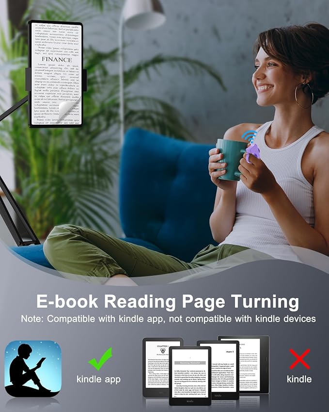 TikTok Scrolling Ring Remote Control, Camera Shutter Remote, Wireless Bluetooth Scrolling Ring for iPhone, iPad, iOS, Android - Purple