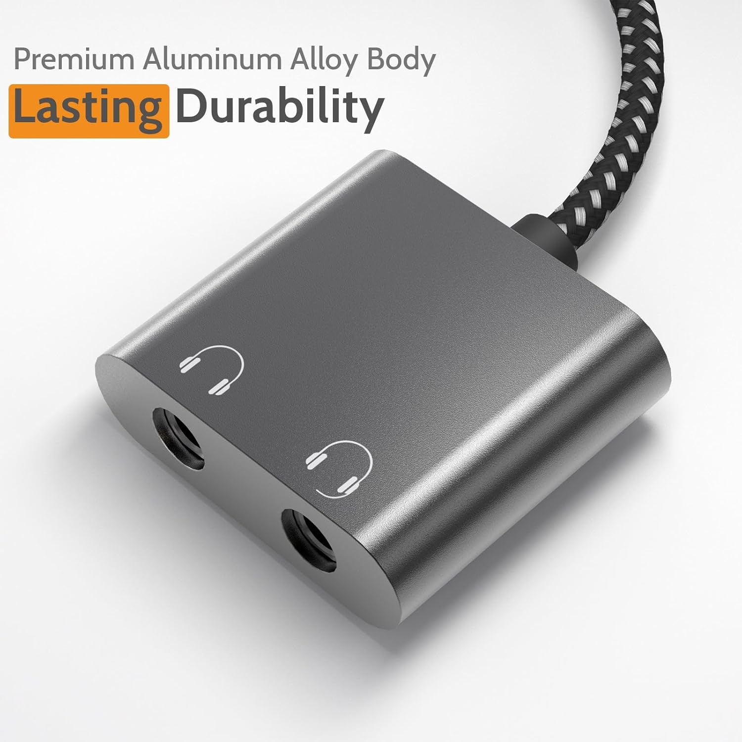 Cubilux USB C Double Headphone Splitter, Type C to Dual 3.5mm Jacks Audio Sharing Adapter Compatible with iPhone 16/15, iPhone 16/15 Pro Max, iPad Pro 13/12.9/11, iPad Air 13/5th/4th and More