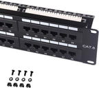 [UL Listed] Cable Matters 48 Port Patch Panel Rackmount or Wall Mount 19-Inch with Support Bar, 2U Cat6 Network Patch Panel for 10 Gigabit Ethernet, 110 or Krone Impact Tools Compatible