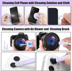 Laptop Phone Screen Cleaner Kit, Computer Keyboard Brush Cleaning Spray for iPhone AirPods Macbook iPad, 20-in-1 Electronic Device Clean Tool For Camera PC Monitor Earbud TV Tablet Car Screens- Purple