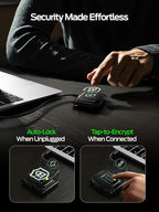 MOVE SPEED External Hard Drive with Touchscreen, Up to 10Gbps Portable SSD, USB-C 3.2 Gen2, Compatible with iPhone, Windows, Mac & More (ST10,2TB)