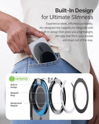 Sinjimoru Phone Grip Stand, Compatible with MagSafe, Adaptor Ring Included, 3000G Kickstand for iPhone 16/15/14/13/12. M-Tap Tok Stand Clear White