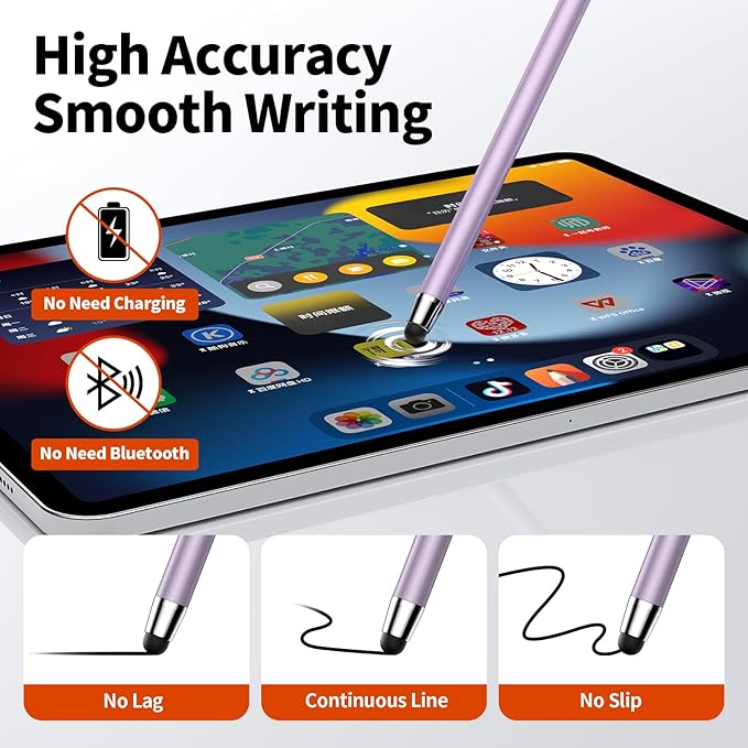 10 PCS Stylus,Stylus Pen for Touchscreen,Stylus 2-in-1 High Sensitivity & Precision Suitable for All Touch Screens of iPhone/ipad/Android Tablets(10 Stylus Pen + 20 Tips)