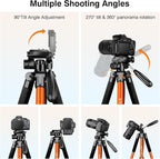 Tripod for Camera, 72" Tall Camera Tripod & Monopod with Remote, Professional Heavy Duty Compact Camera Stand for Phone, DSLR, Spotting Scope, Telescope, Binocular