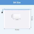 Sooez 24 Pack Super Large Mesh Zipper Pouch Bags, B4 (15.6×11.2 in) Pencil Pouch Bulk with Label Pocket, Waterproof Organizers for Board Game Storage, File Bags for School, Travel & Office, 12 Colors